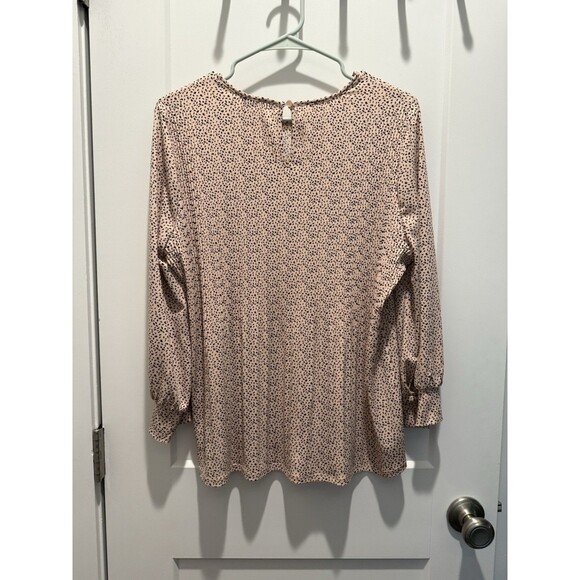 Adrianna Papell Crew Neck 3/4 Sleeve Pleated Crepe Top Size M Medium - Picture 6 of 6